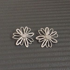 Silver flower earrings
